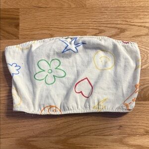 Alixandria Blue Women’s strapless top- Cream Background